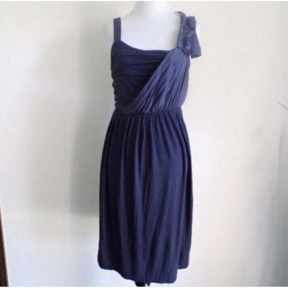 Anthropologie Deletta Blue Sleeveless Sash Flowy Dress Xsmall